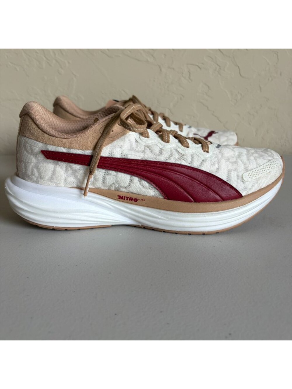 Puma x Ciele Deviate Nitro 2 Dusty Tan Red Athletic Running Shoes Men's US 8